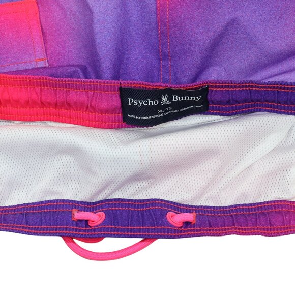 Psycho Bunny Almont Swim Trunks Men's Bathing Suit w/Keychain XL NWT Pink Multi - Picture 3 of 3